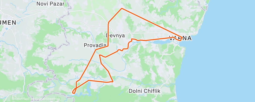 Map of the activity, Бревет Алекси Николов 200 км