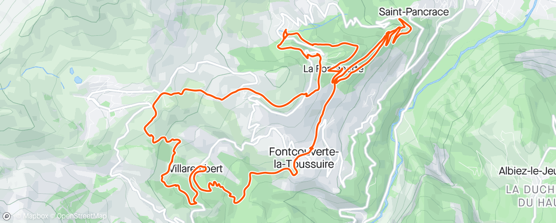 Map of the activity, Les Bottières - La Toussuire