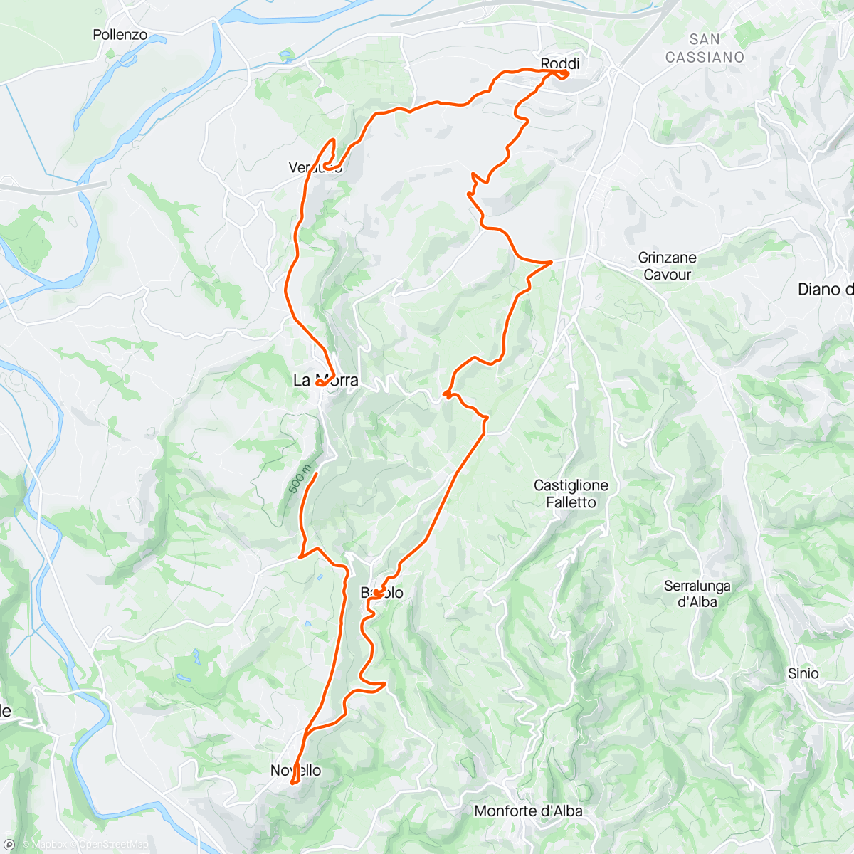 Map of the activity, Dans les Langhe 🍷