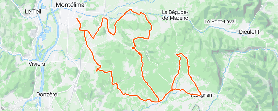 Map of the activity, Lunch Ride