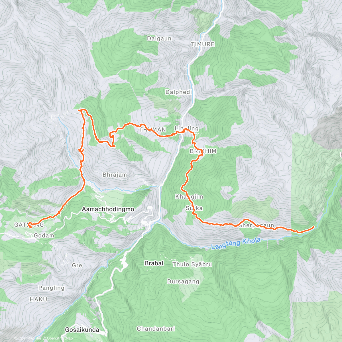 Map of the activity, 🇳🇵D4: Gatlang -> Tatopani -> Nagthali -> Thaman -> Bridhim -> Lama Hotel ❤️