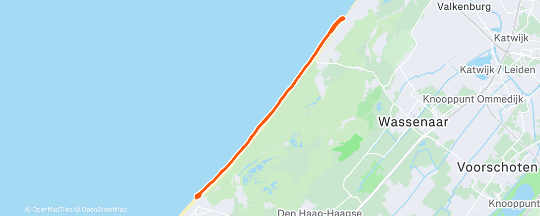 Map of the activity, MTB beachrace Scheveningen