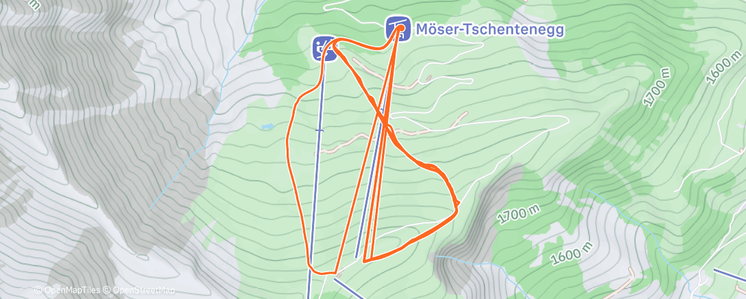 Map of the activity, Afternoon Alpine Ski