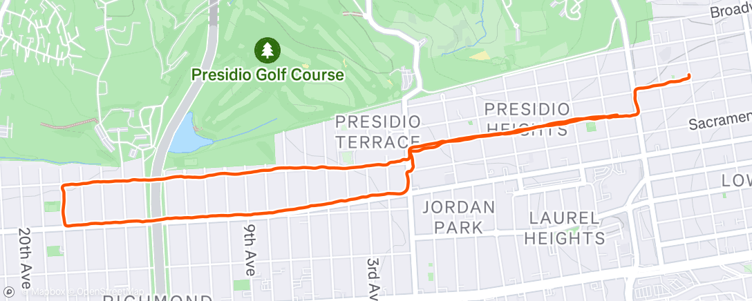 Map of the activity, Morning Run