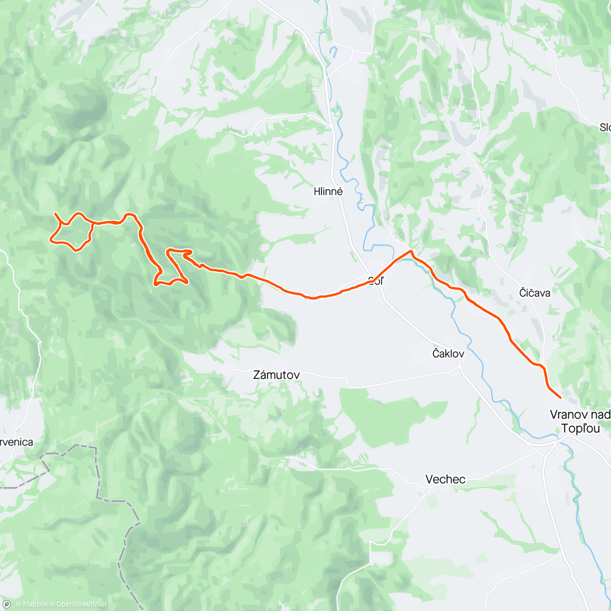 Map of the activity, Šimonka 1092m