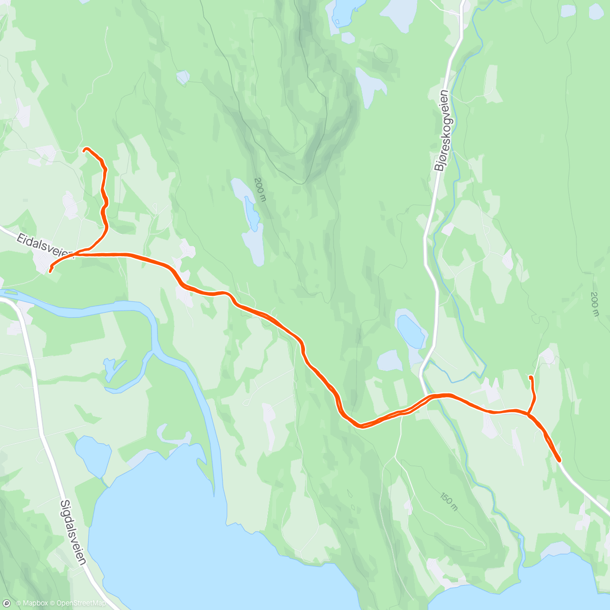 Map of the activity, Gåggetur i grått påskevær