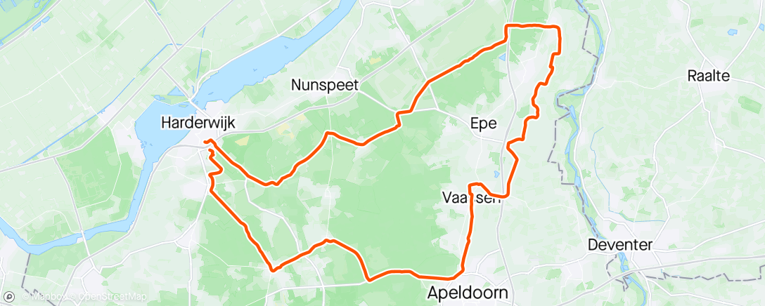 Map of the activity, 107 km ronde Rc 2 Vaassen Wapenveld