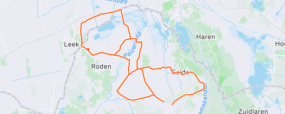 Map of the activity, Pedalata mattutina