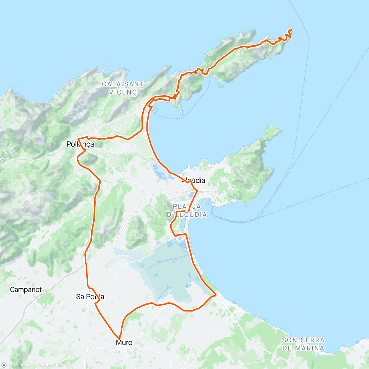 Mapa de la actividad, Mallorca etappa 6
