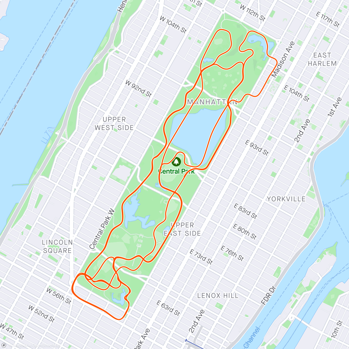 Map of the activity, Zwift - New York 0,223 kw/t