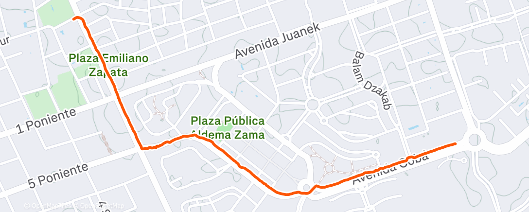 Map of the activity, Aldea Zama to concrete dump town