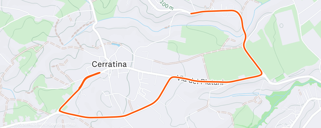Map of the activity, Corsa mattutina