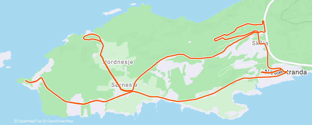 Map of the activity, Easy hilly