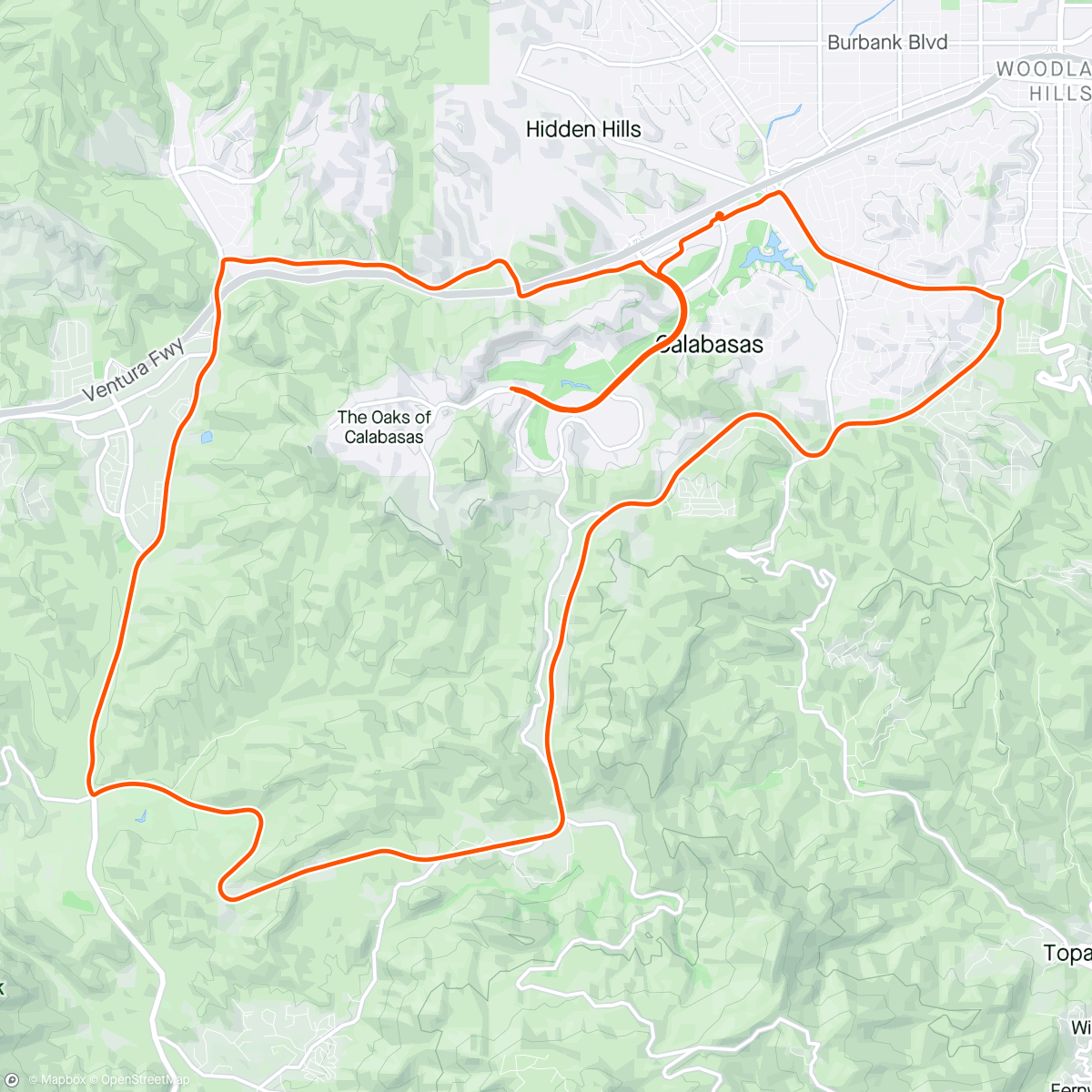 Map of the activity, Evening Ride with Charles