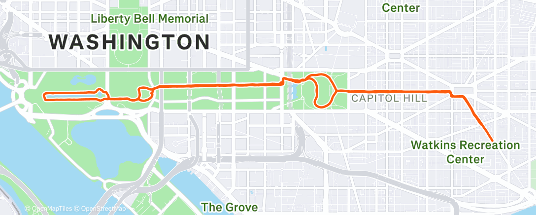 Map of the activity, Afternoon Run