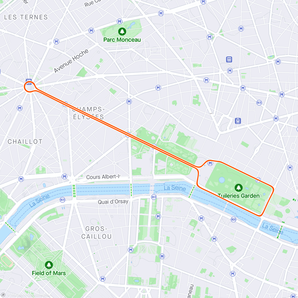 Mapa de la actividad (Zwift - Champs-Élysées in Paris)