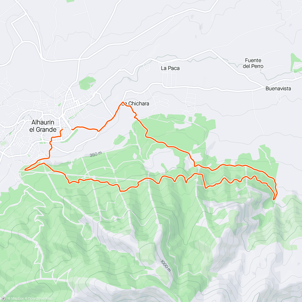 Map of the activity, Excursión de tarde