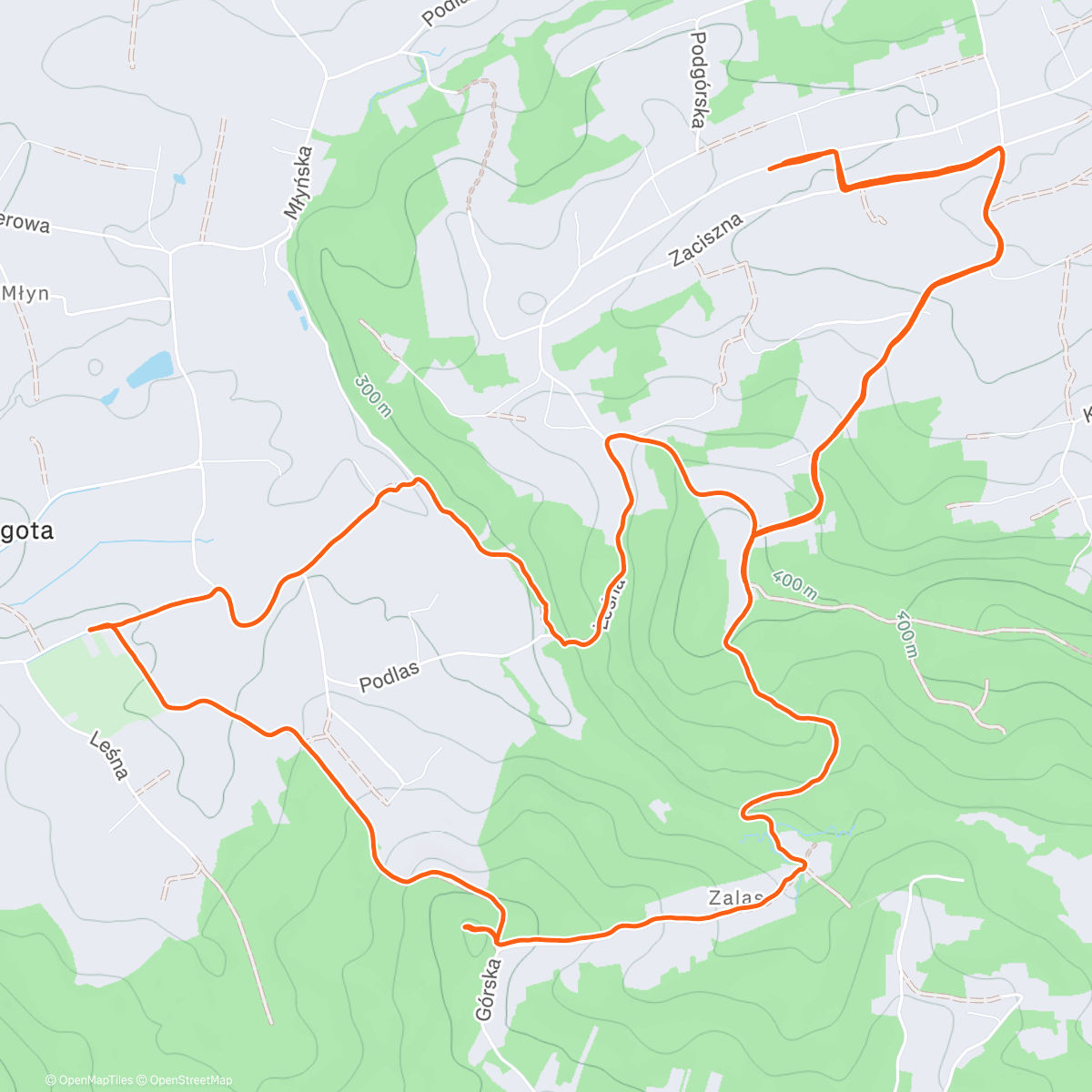 Map of the activity, Afternoon Trail Run