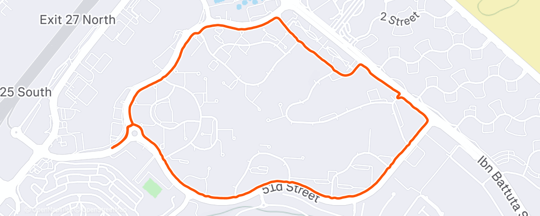 Map of the activity, Evening Run