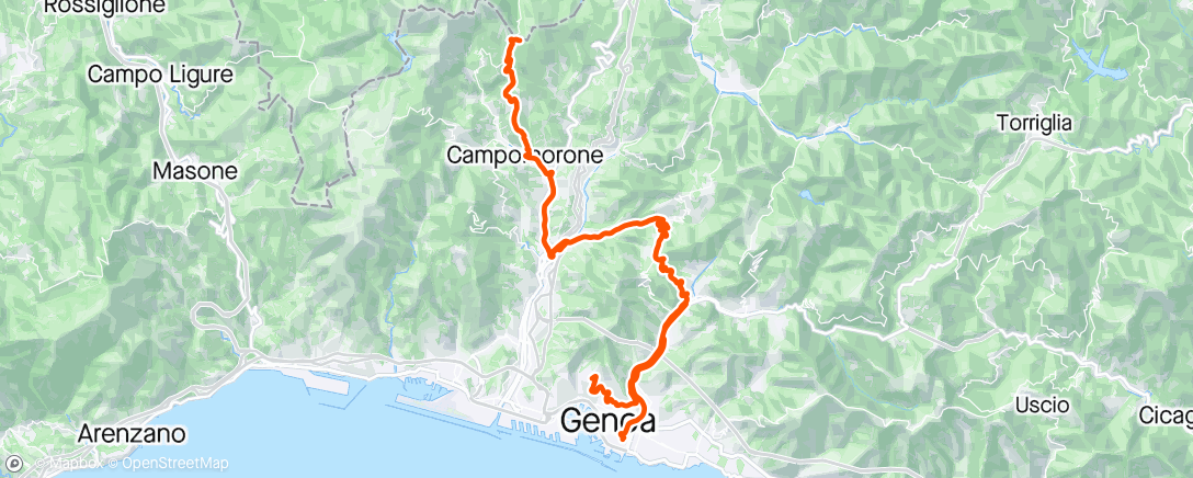 Mapa de la actividad (Genova Pino S. Campomorone Bocchetta a/r)