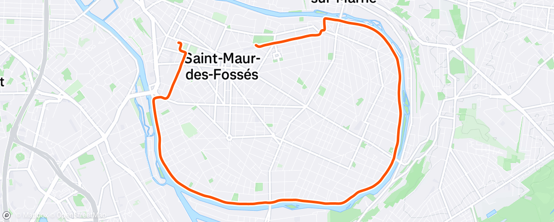 Map of the activity, Course à pied dans l'après-midi