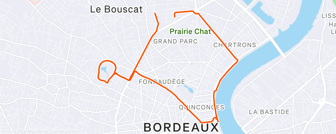 Map of the activity, Course à pied le matin