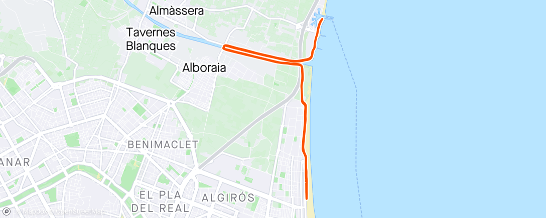 Map of the activity, 15K aeróbicos