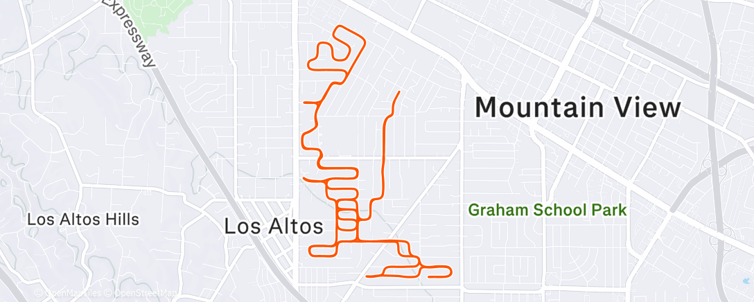 Map of the activity, meandering