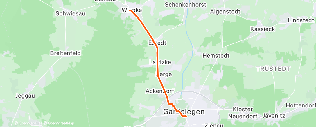 Map of the activity, Fahrt am Nachmittag