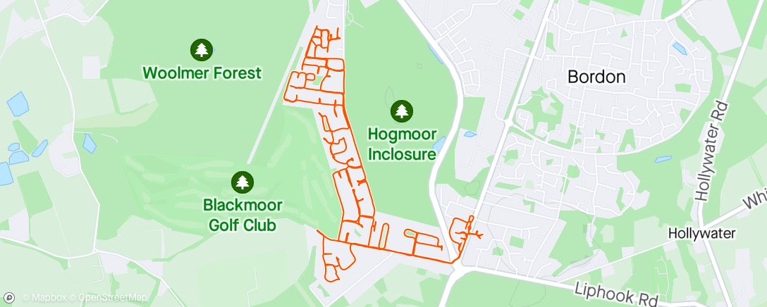 Map of the activity, 23/04/2024 Bordon - off Hogmoor Road