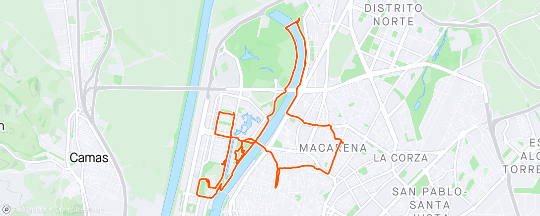 Map of the activity, Cycling through the abandoned city