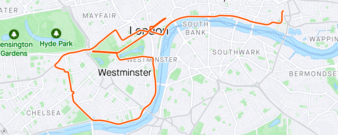 Map of the activity, Zwift - Group Ride: Flanders Thursday Blues Ride (D) on Greater London Flat in London