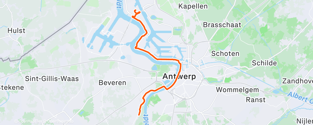 Map of the activity, Night Ride