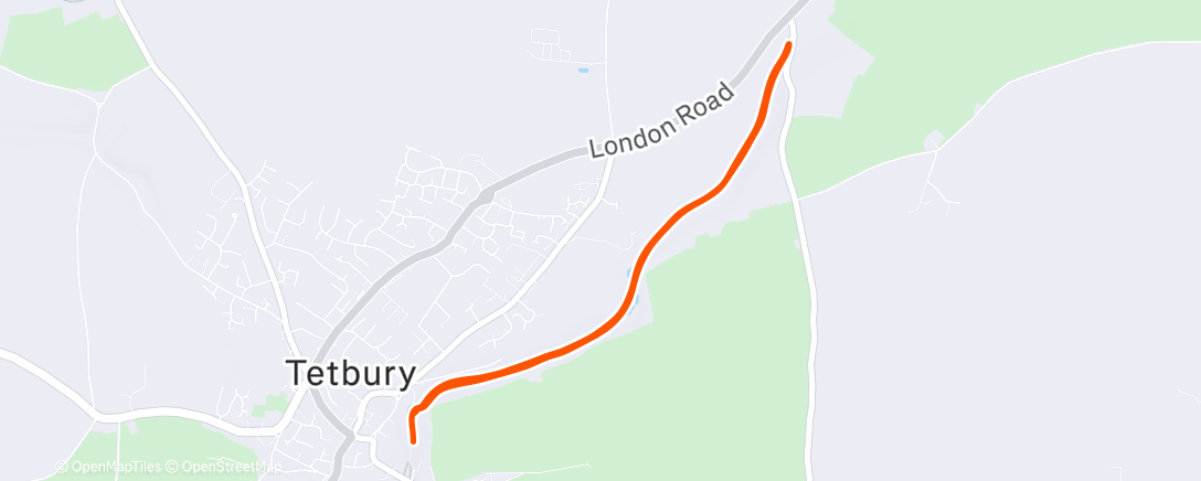 Map of the activity, Tetbury Goods Shed parkrun