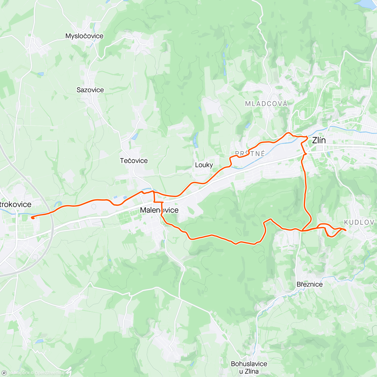 Map of the activity, S dětmi Ride
