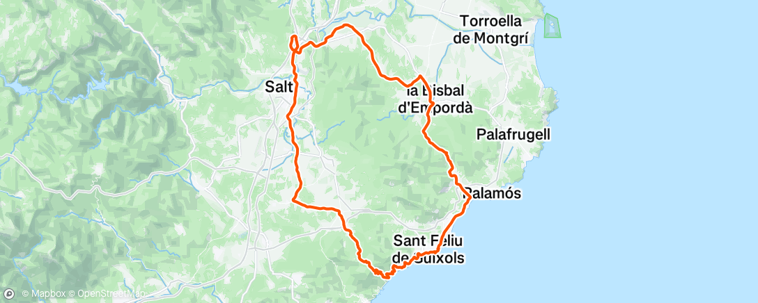Map of the activity, Lunch Ride