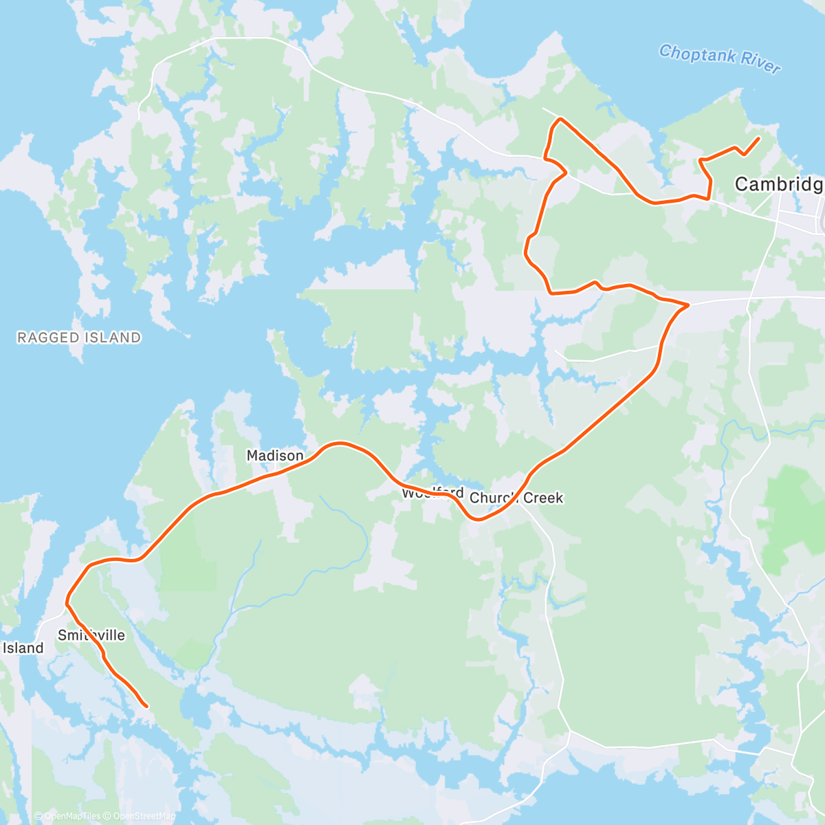 Map of the activity, ROUVY - IRONMAN 70.3 Eagleman 2021 40km