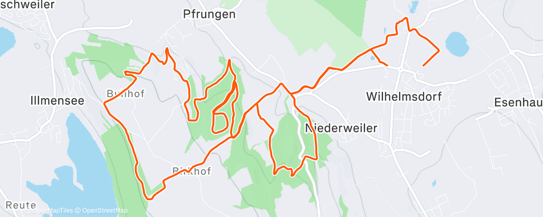 Map of the activity, Traillauf am Nachmittag