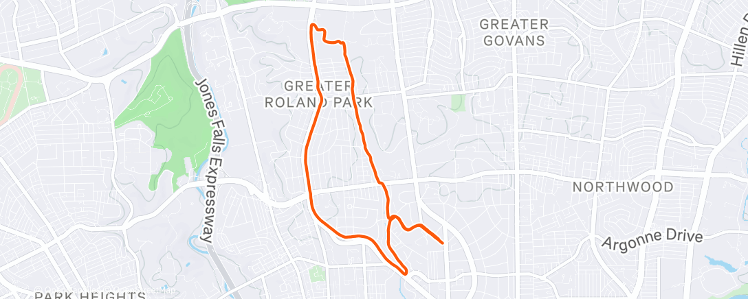 Map of the activity, Morning Run
