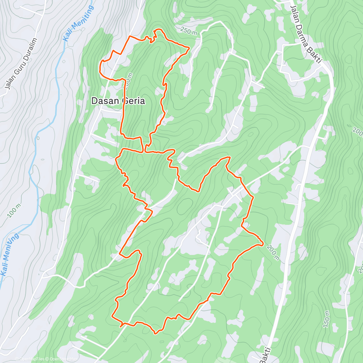 Map of the activity, Afternoon Trail Run