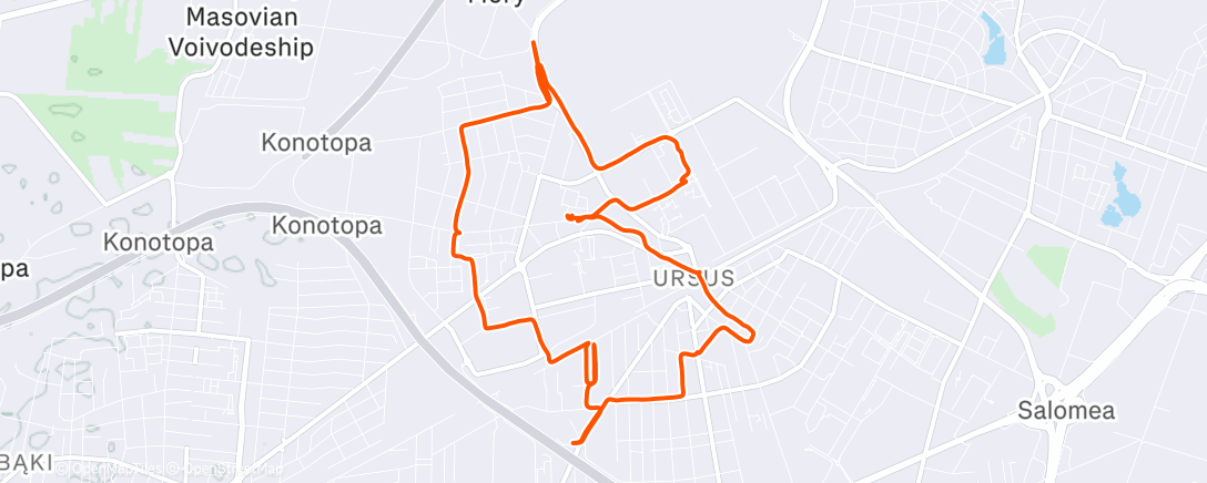 Map of the activity, Wandrer #76 pieszy Ursus
