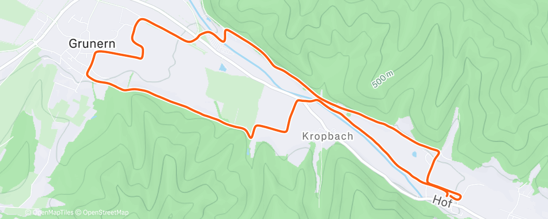 Map of the activity, Lauf am Nachmittag