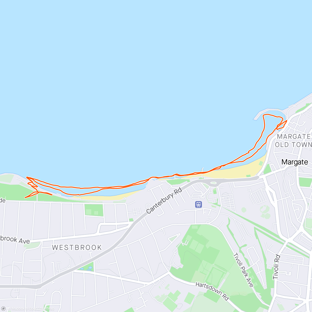 Map of the activity, Cani run along the beach