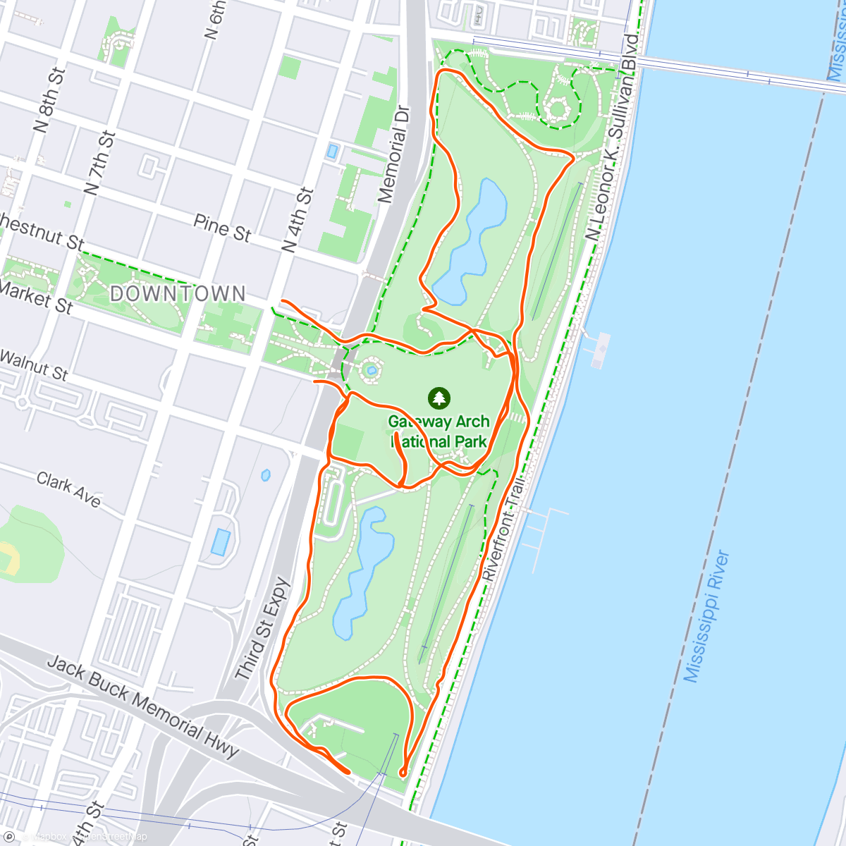 Map of the activity, Arch Run