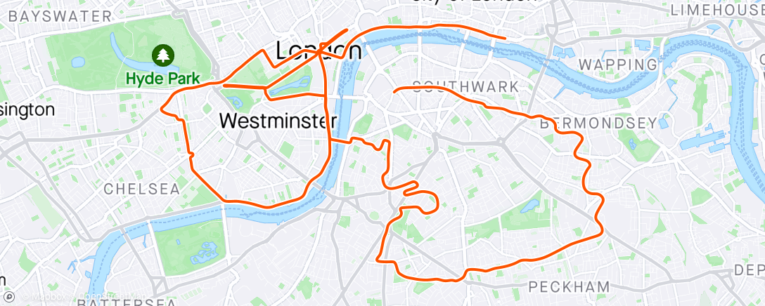 Mappa dell'attività Zwift - Triple Loops in London