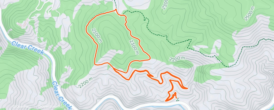 Map of the activity, Afternoon Trail Run