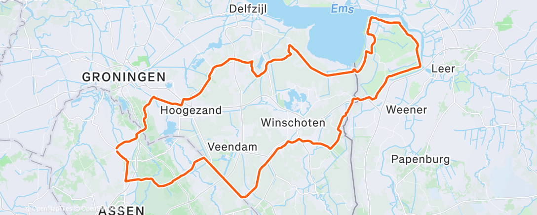 Map of the activity, Pedalata mattutina