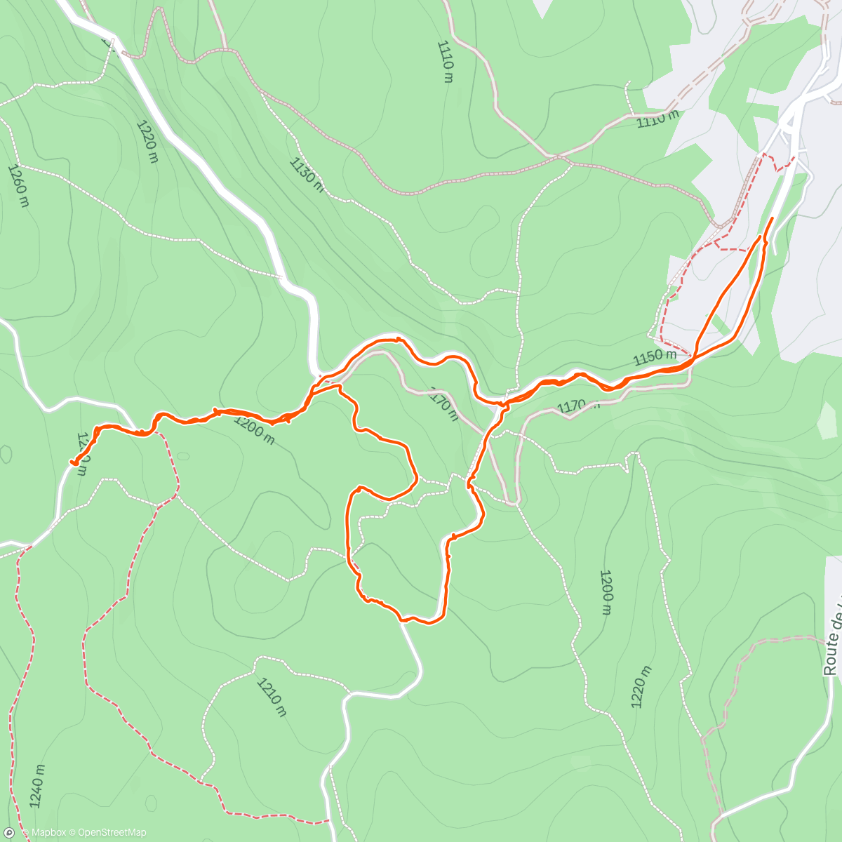 Map of the activity, 1ere expérience de Ski nordique avec les Kindel