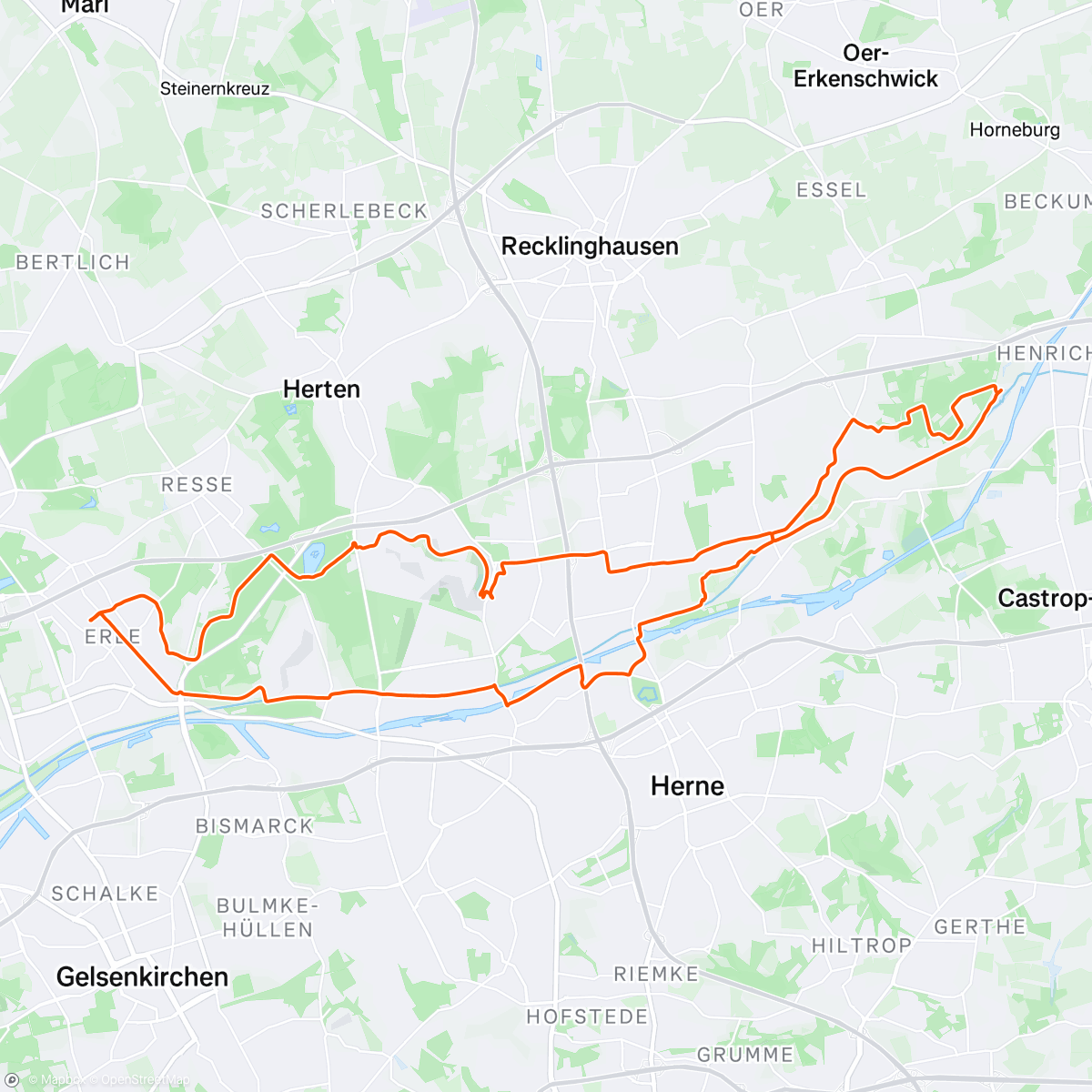 Map of the activity, Richtung Brandheide und Emscherland 🌫️