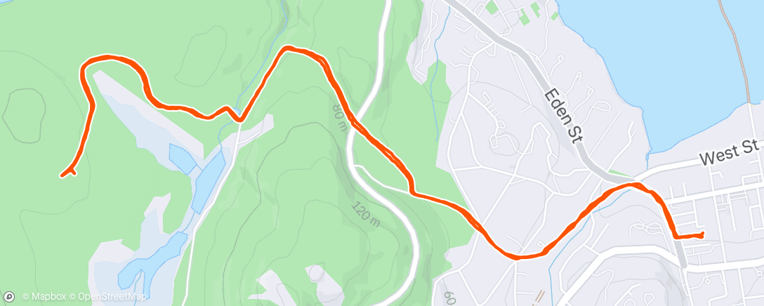 Map of the activity, dogwalk with Buck and Maria